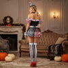 Costume de Clown Femme Épaules Dénudées Short Combinaison 5 Pièces 3