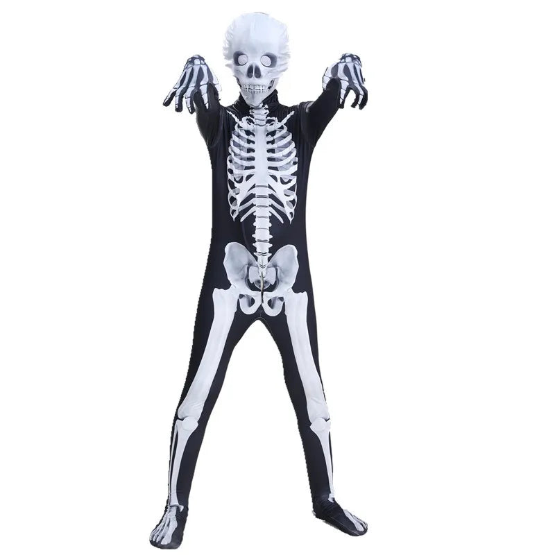 Costume de Cosplay Squelette pour Adultes et Enfants Style Horreur 2