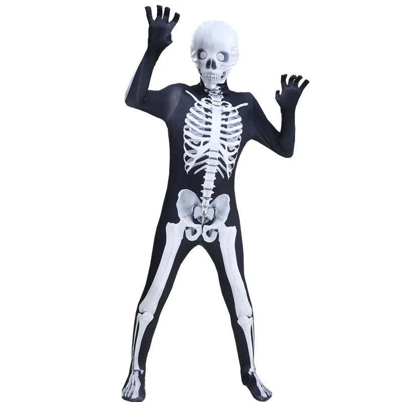 Costume de Cosplay Squelette pour Adultes et Enfants Style Horreur 3