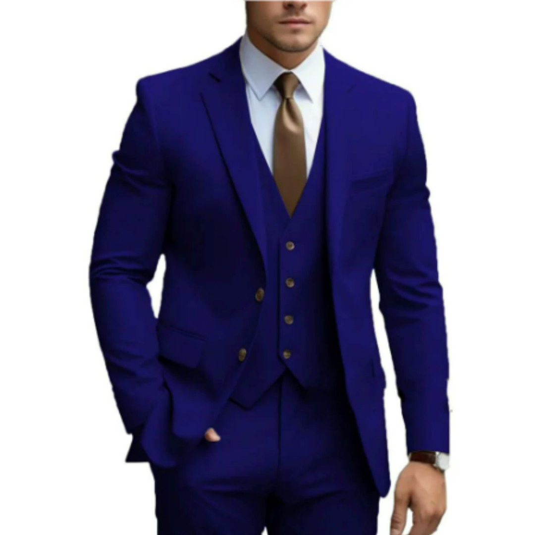 Costume de mariage 3 pièces pour homme avec gilet 0