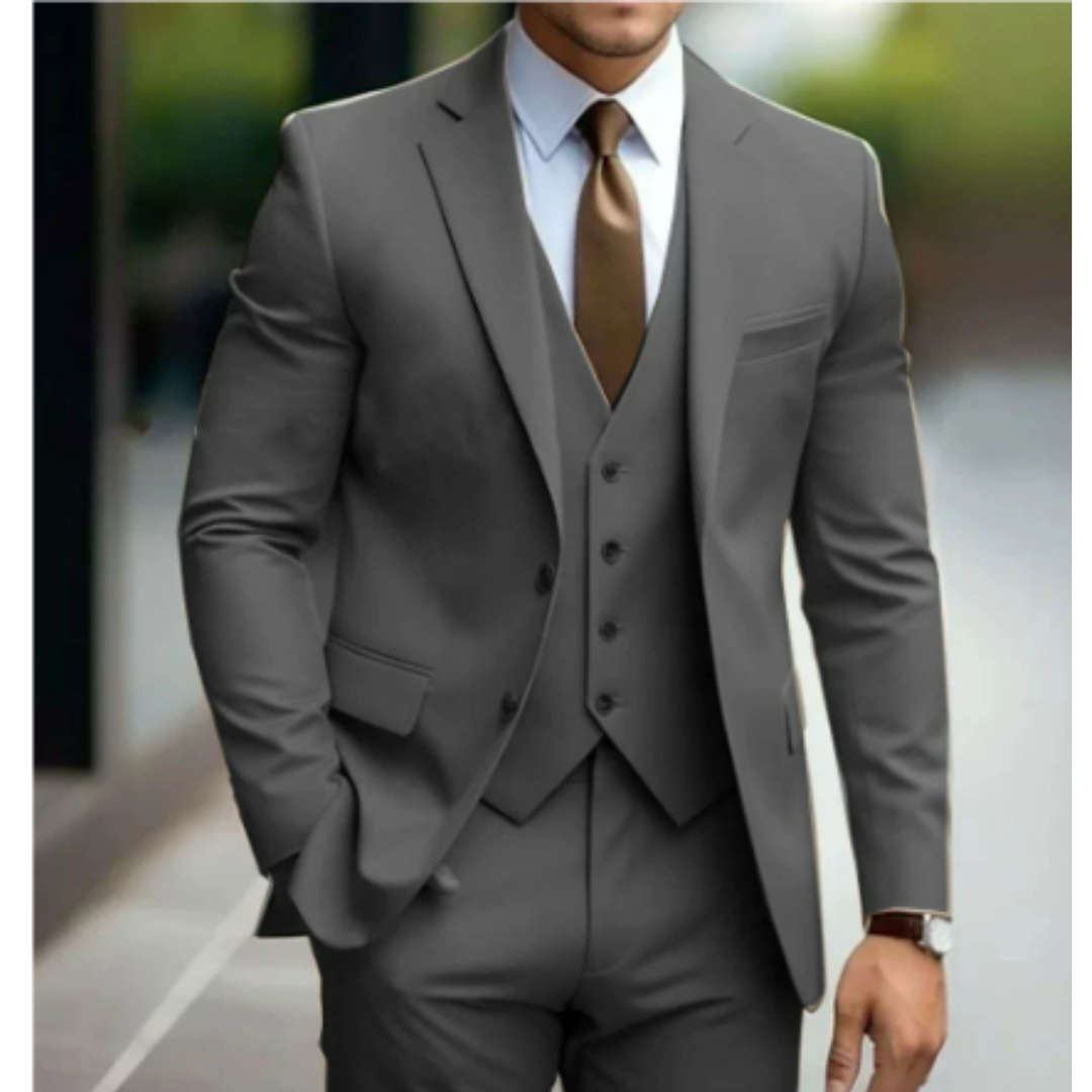 Costume de mariage 3 pièces pour homme avec gilet 10