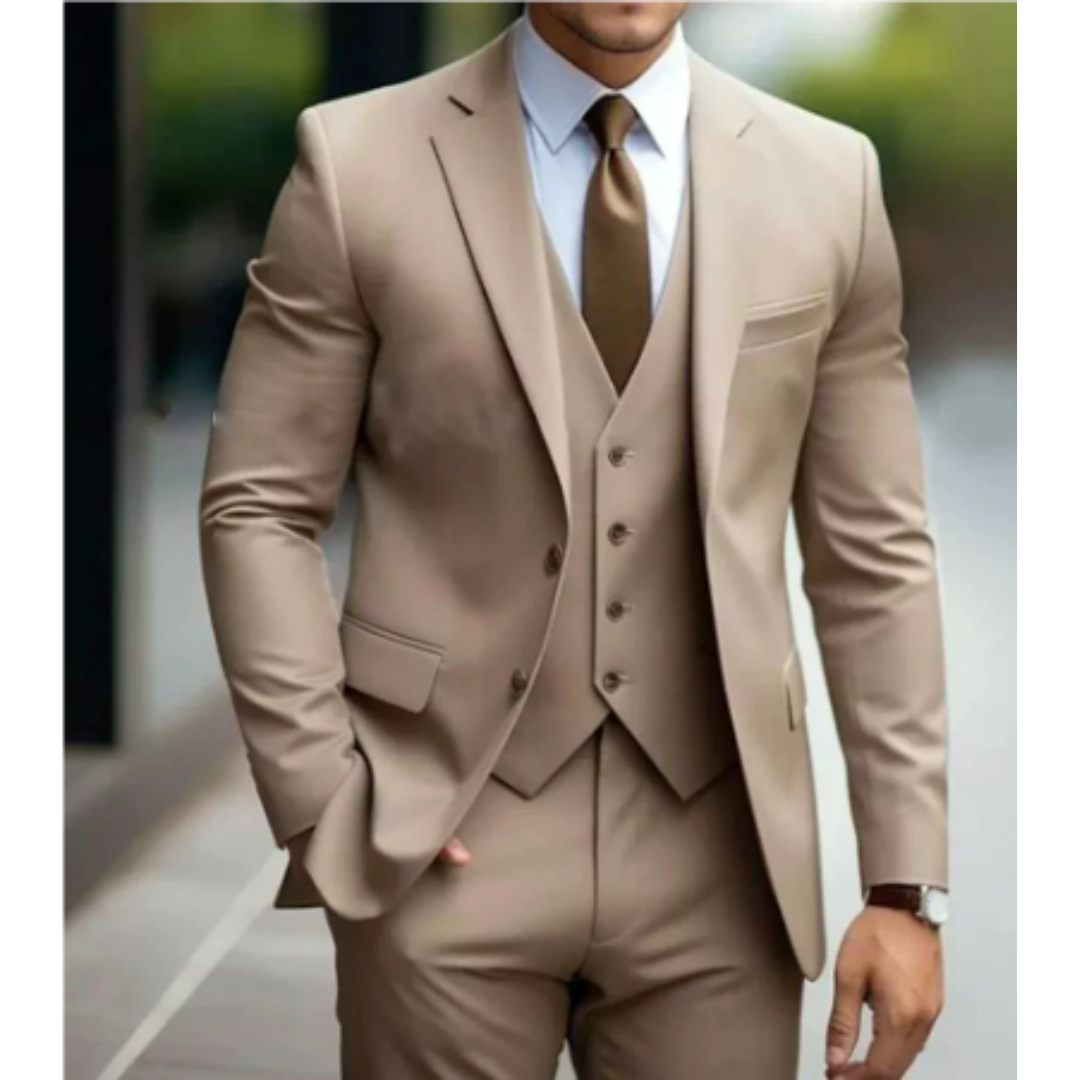 Costume de mariage 3 pièces pour homme avec gilet 12