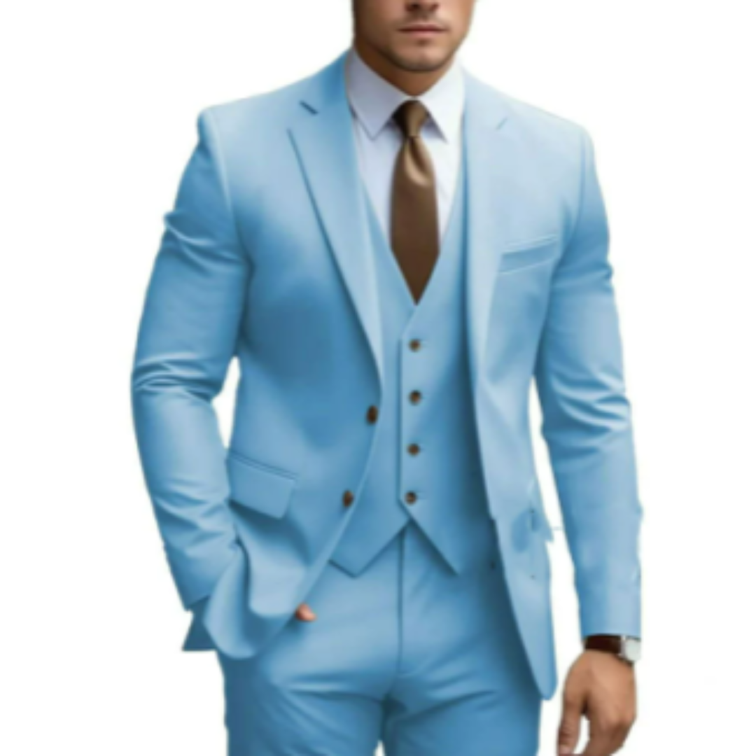Costume de mariage 3 pièces pour homme avec gilet 2