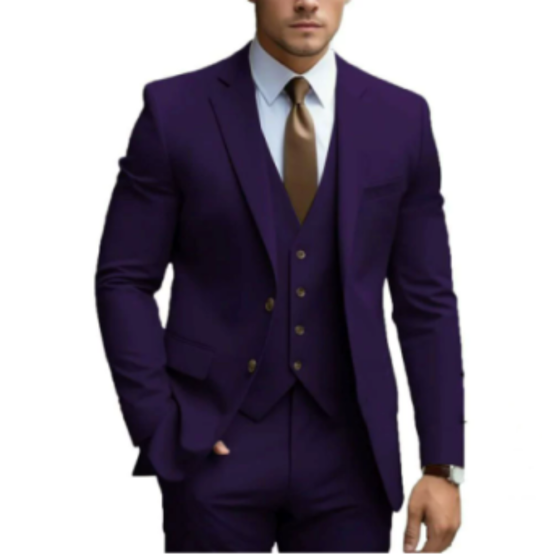 Costume de mariage 3 pièces pour homme avec gilet 4