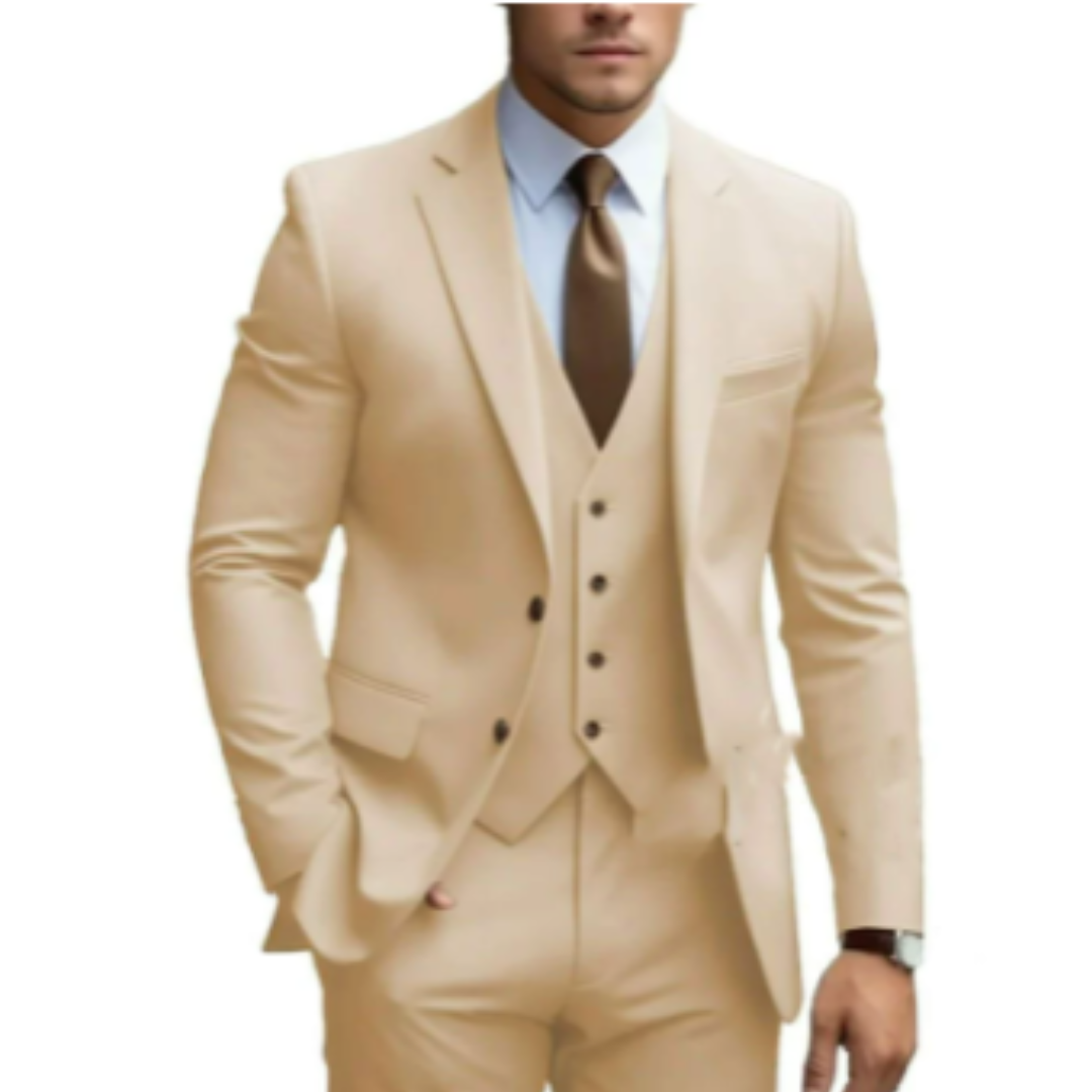 Costume de mariage 3 pièces pour homme avec gilet 5