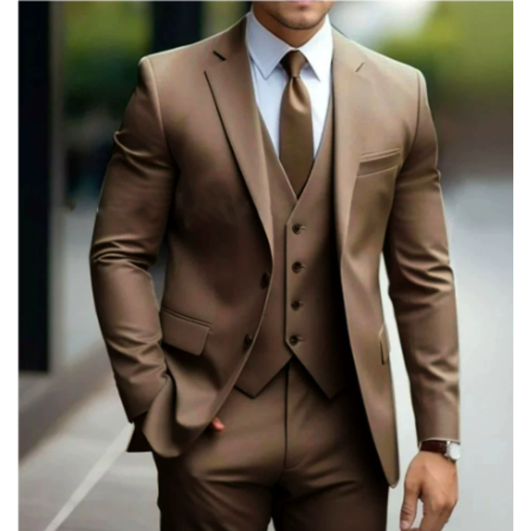 Costume de mariage 3 pièces pour homme avec gilet 7