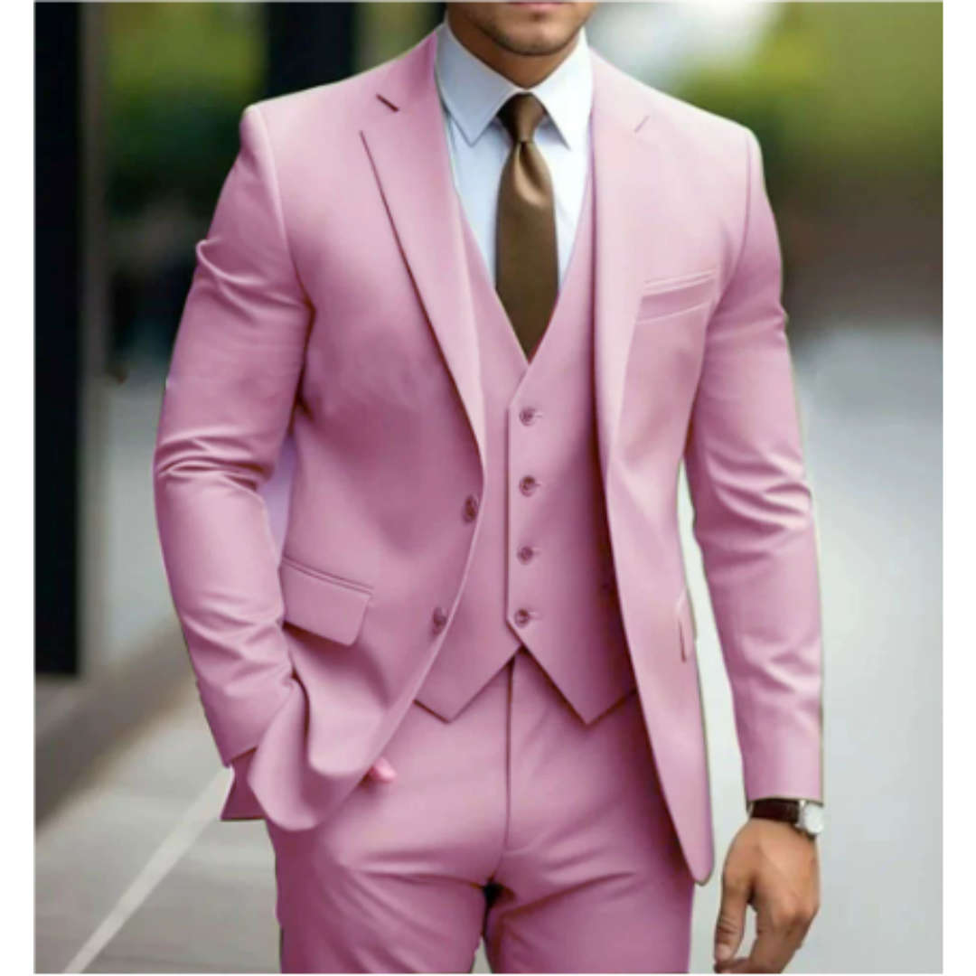 Costume de mariage 3 pièces pour homme avec gilet 8