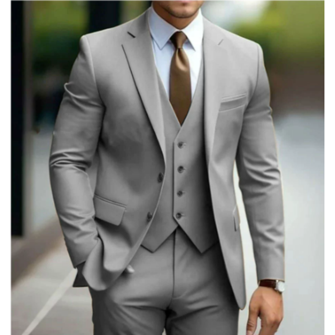Costume de mariage 3 pièces pour homme avec gilet 9