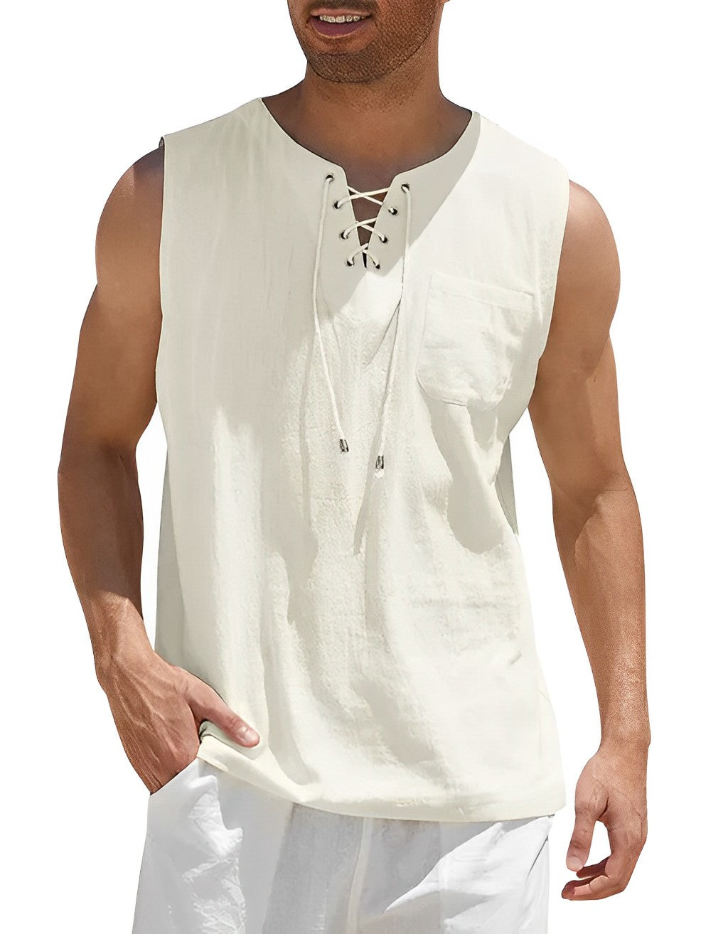 Variant image for Haut Homme Coton Respirant Manches Courtes Casual-37