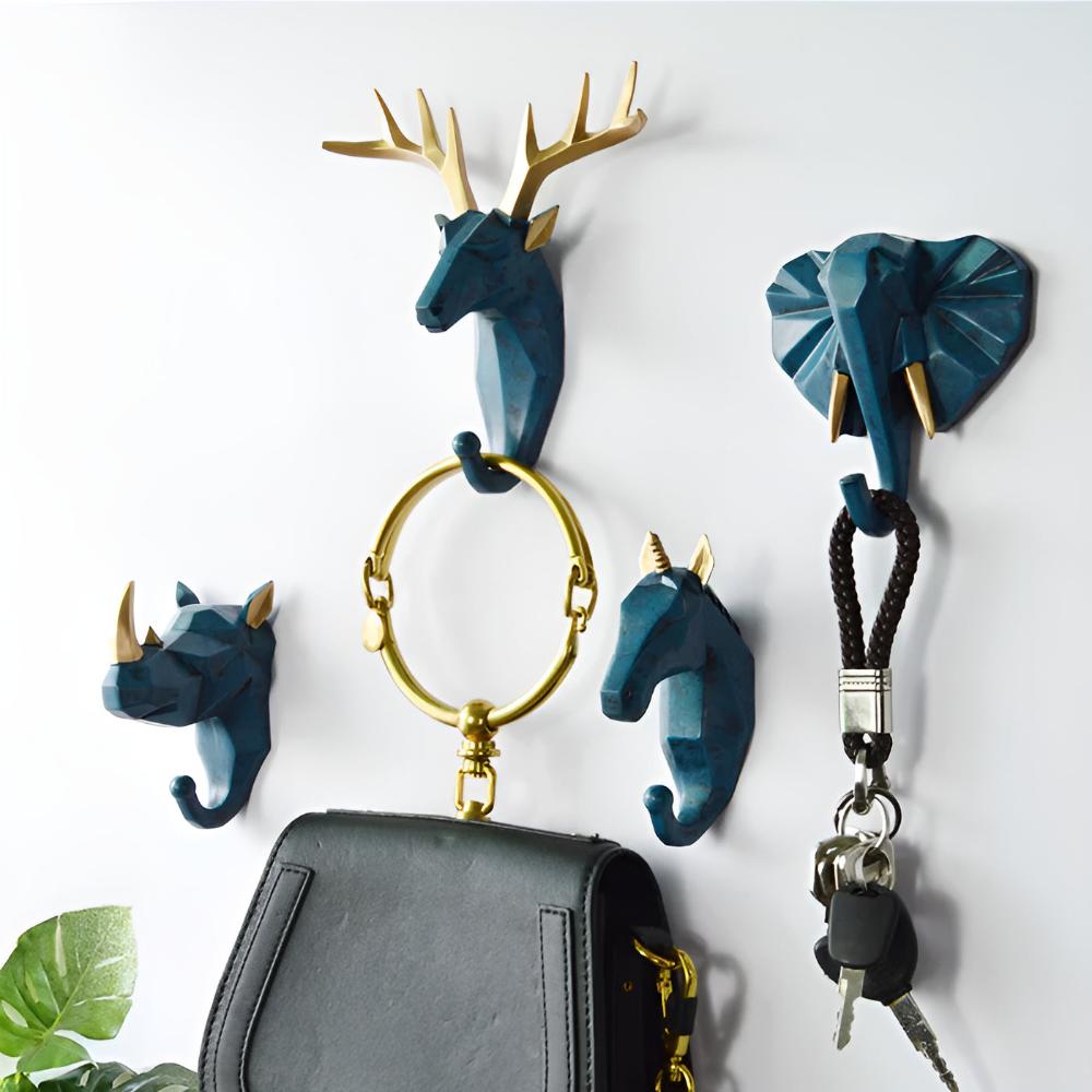Crochets Muraux Contemporains Tête d'Animal Géométrique 3