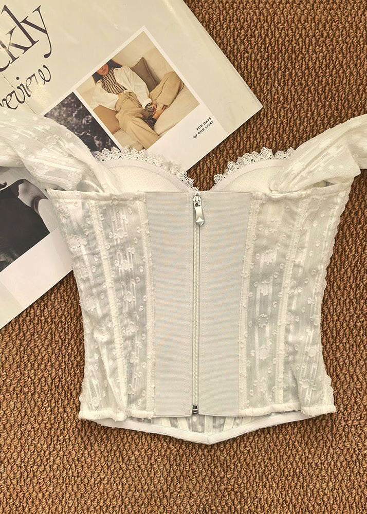 Débardeur Bustier Femme Patchwork Dentelle Coupe Slim Été 2