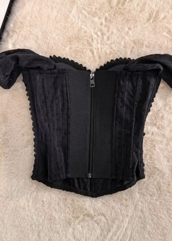 Débardeur Bustier Femme Patchwork Dentelle Coupe Slim Été 3