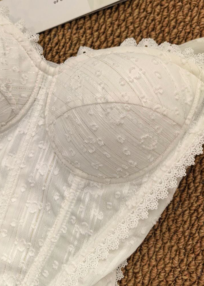 Débardeur Bustier Femme Patchwork Dentelle Coupe Slim Été 4