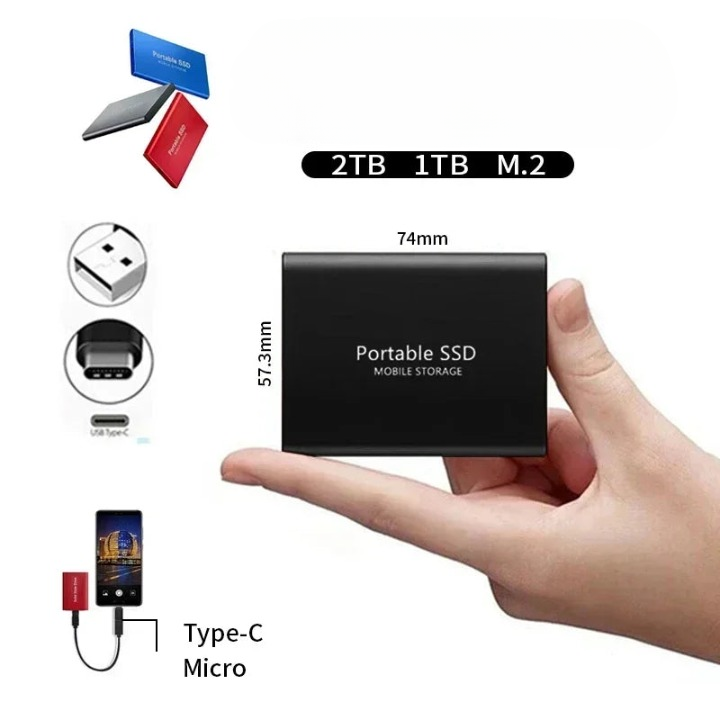 Disque dur SSD compact haute vitesse, stockage USB-C 1050 Mo/s 3