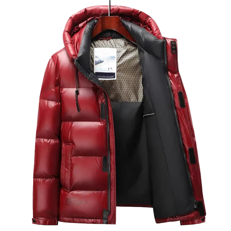 Doudoune pour hommes à capuche avec design matelassé 0
