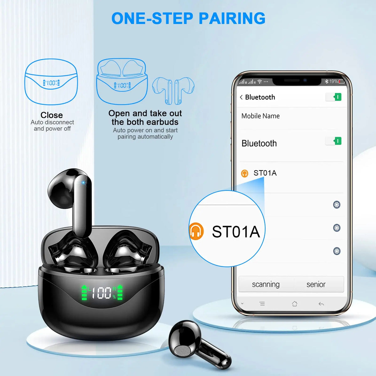 Écouteurs Sans Fil Bluetooth 5.3 Avec Affichage LED - Autonomie 36 Heures 5