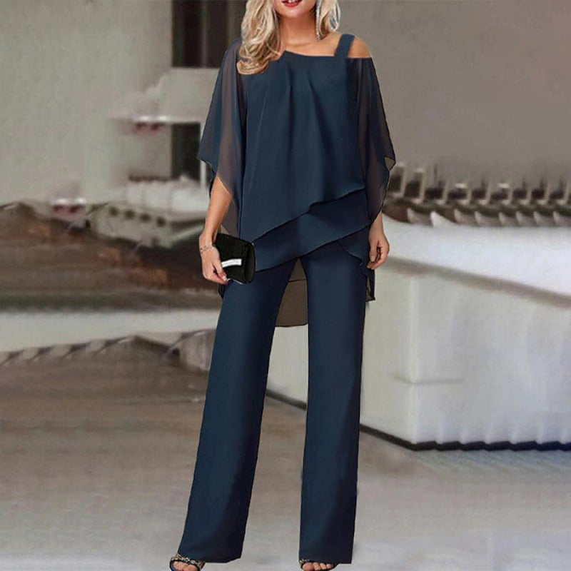 Ensemble 2 Pièces pour Femmes avec Manches Batwing 3