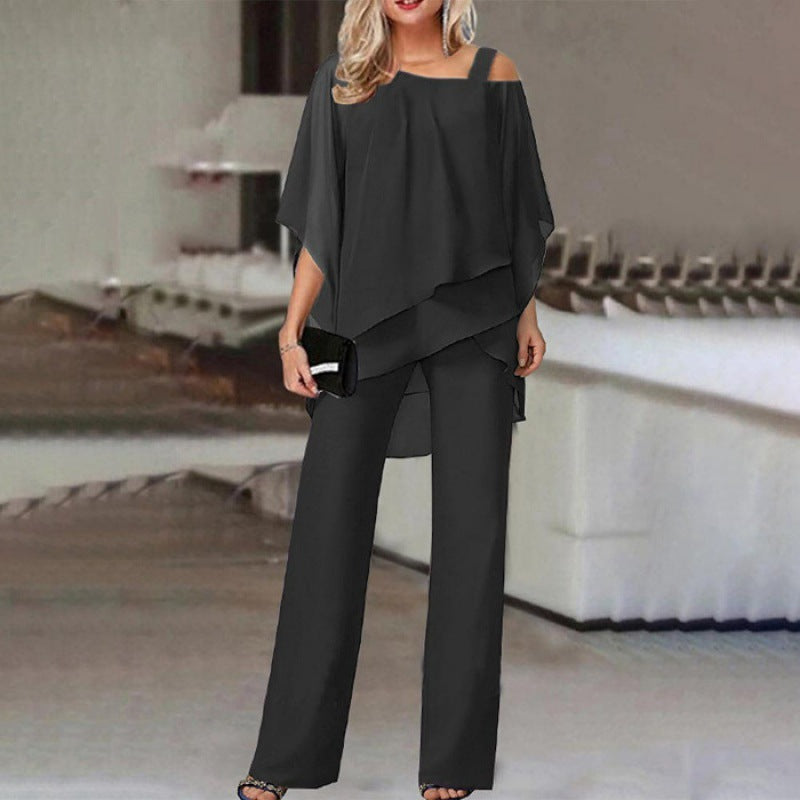 Ensemble 2 Pièces pour Femmes avec Manches Batwing 4