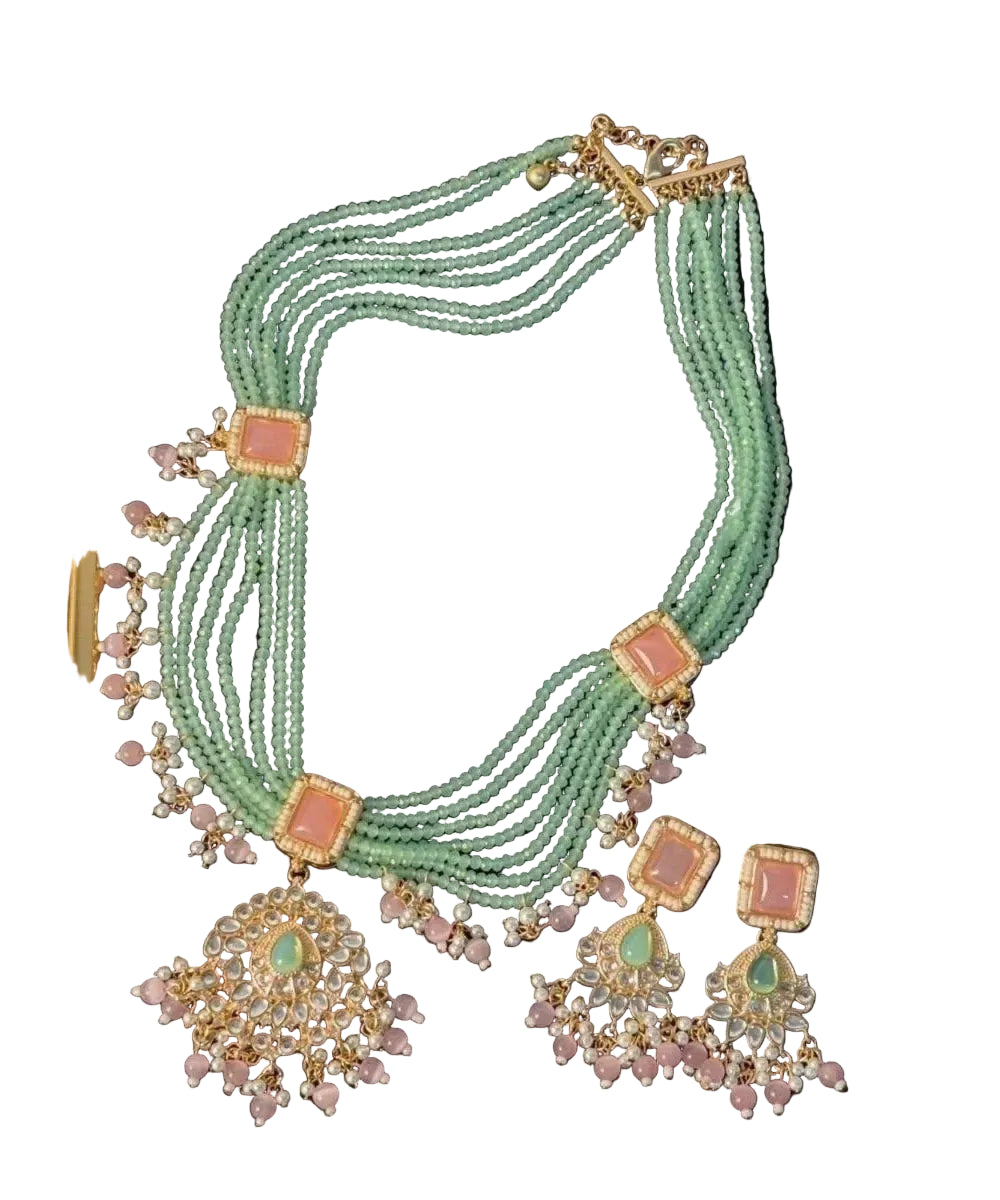 Ensemble Bijoux Femme Collier Pendentif et Boucles d'Oreilles Vintage 1