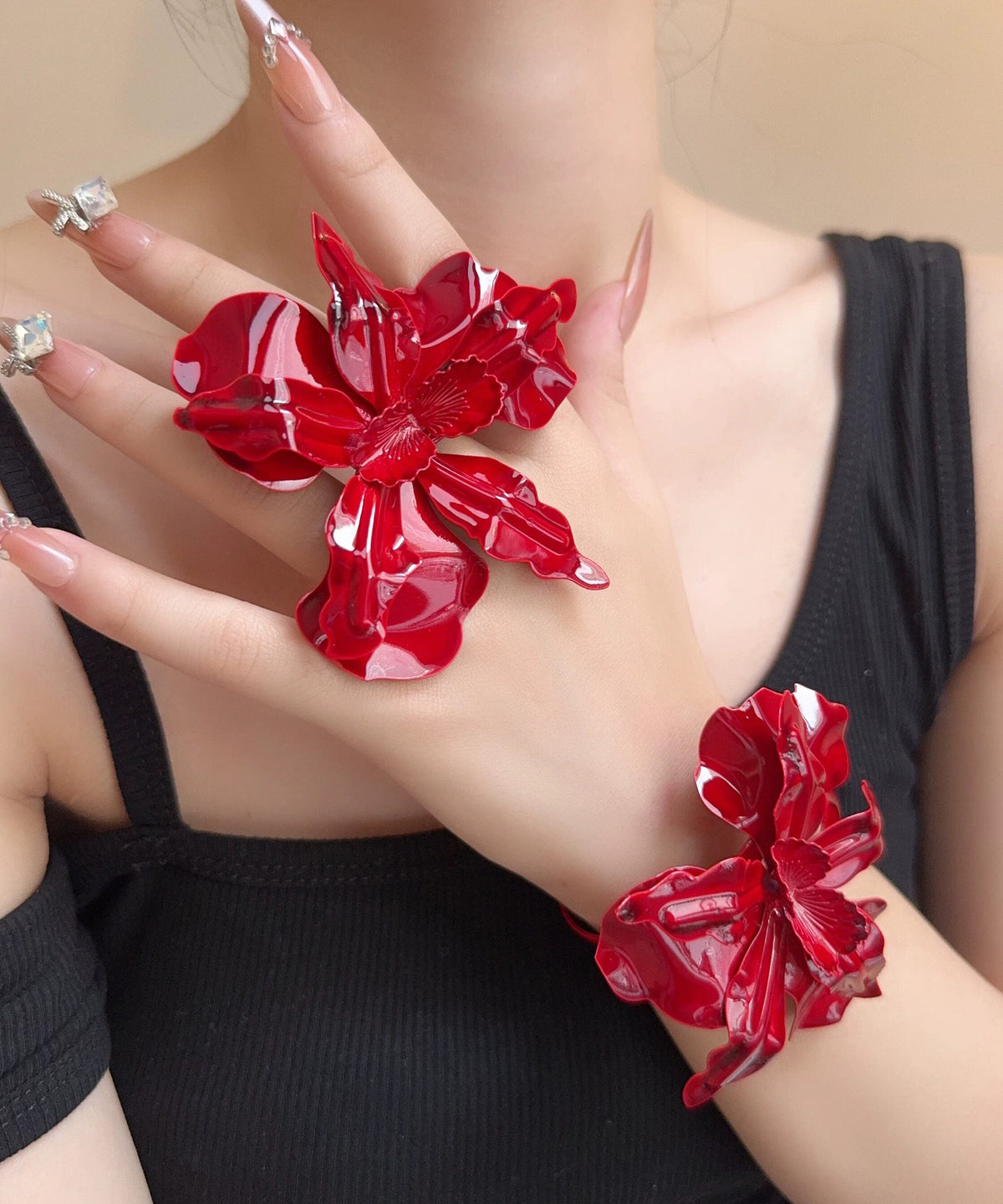 Ensemble Bijoux Femme Deux Pièces Floral Métal 0