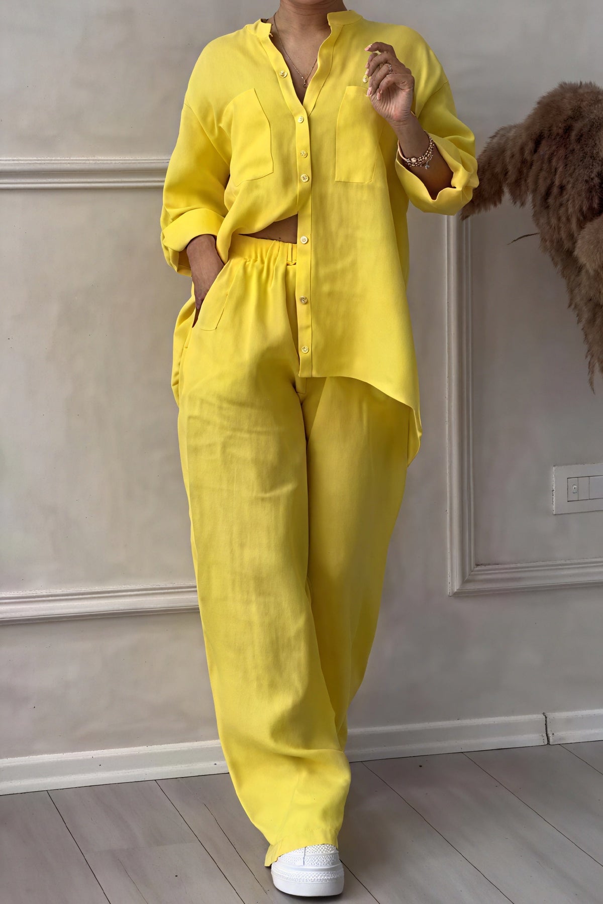 Ensemble Femme Chemise Oversize et Pantalon Large 0