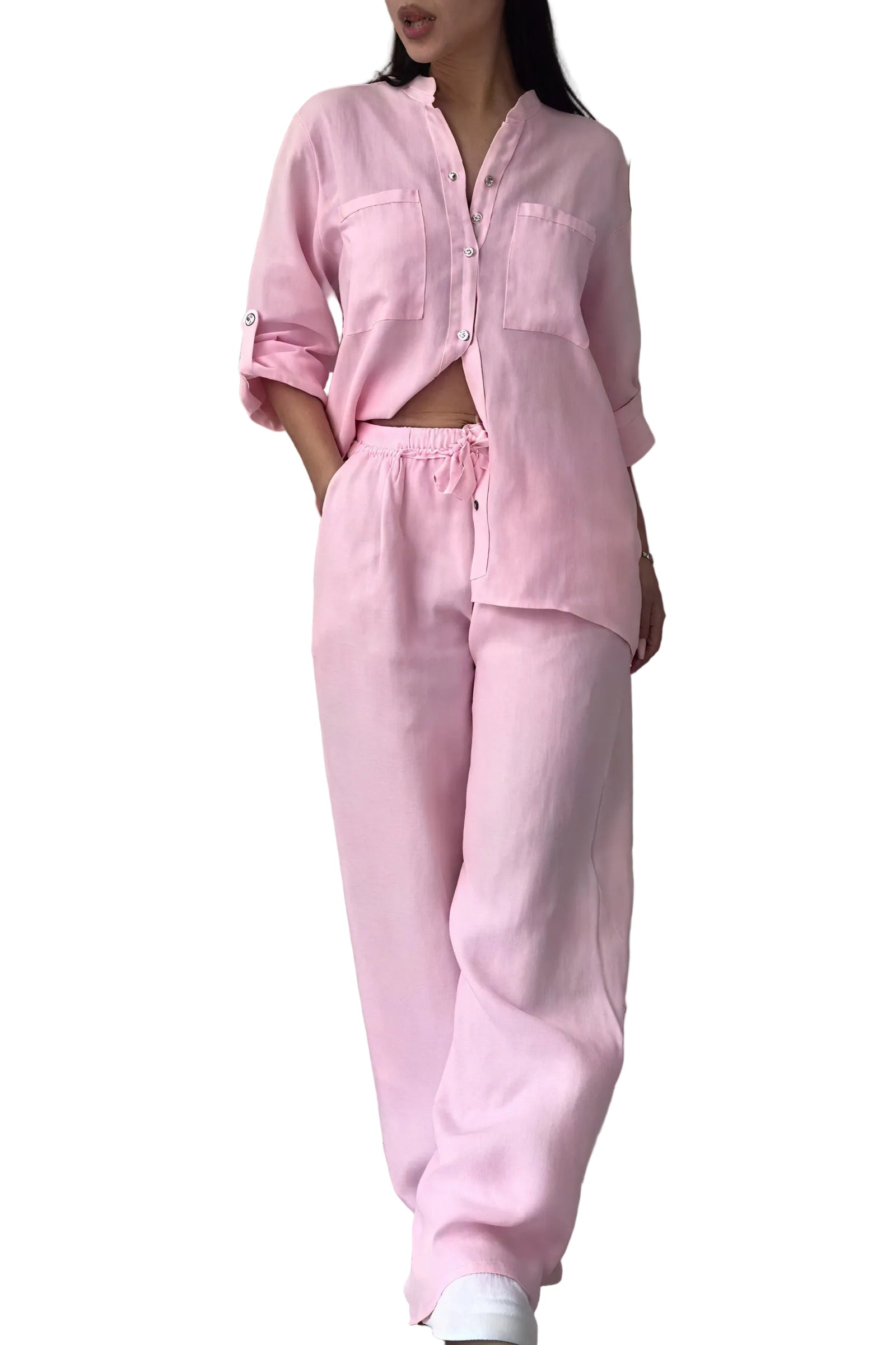 Ensemble Femme Chemise Oversize et Pantalon Large 2