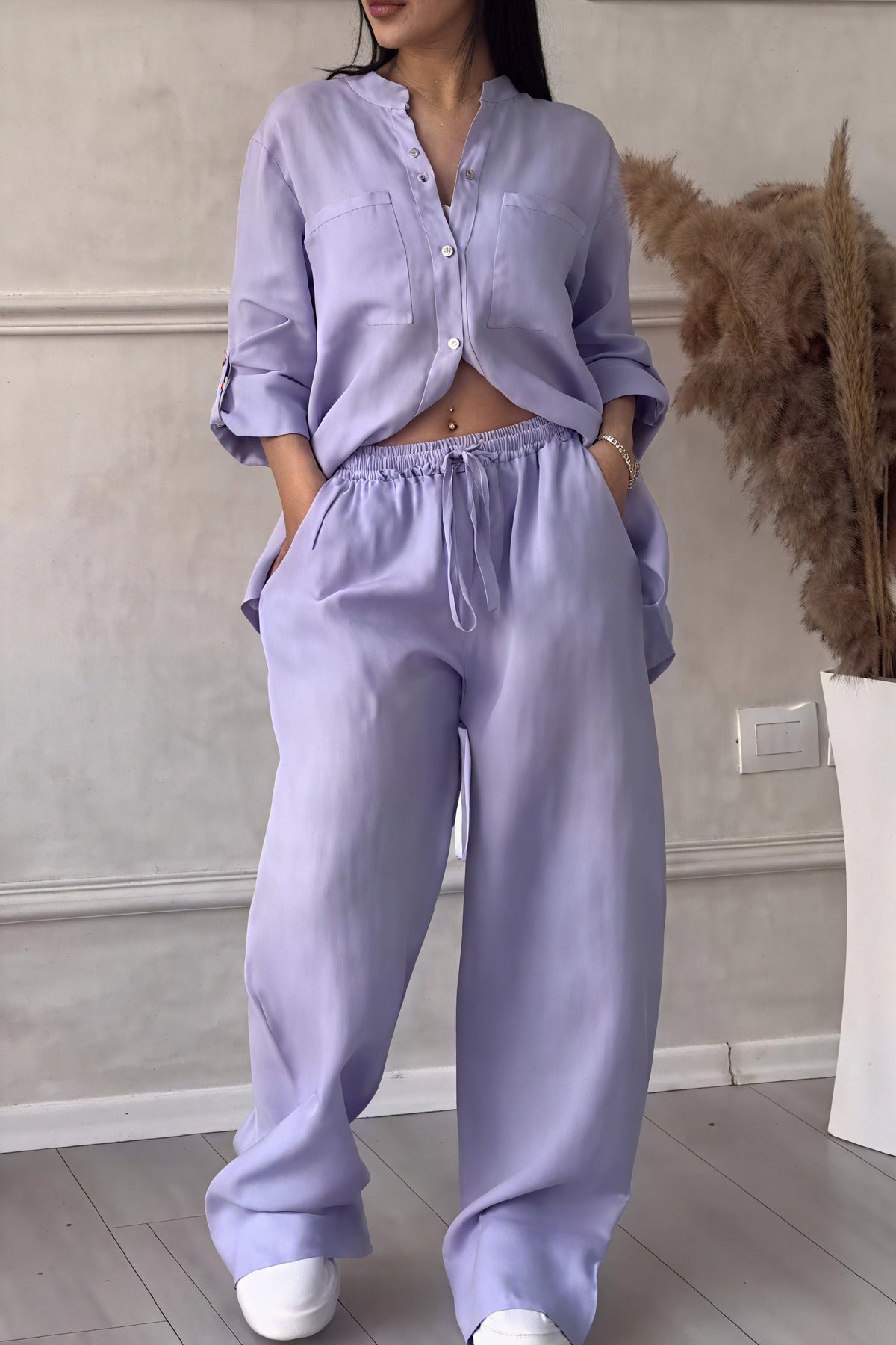 Ensemble Femme Chemise Oversize et Pantalon Large 3