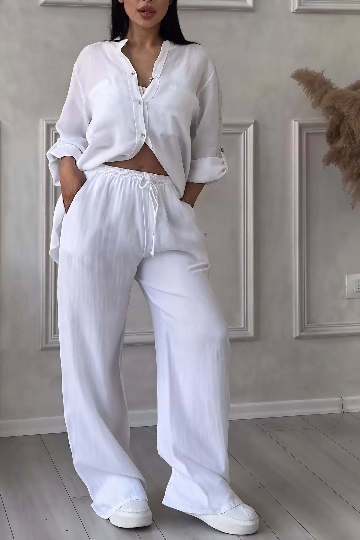 Ensemble Femme Chemise Oversize et Pantalon Large 5
