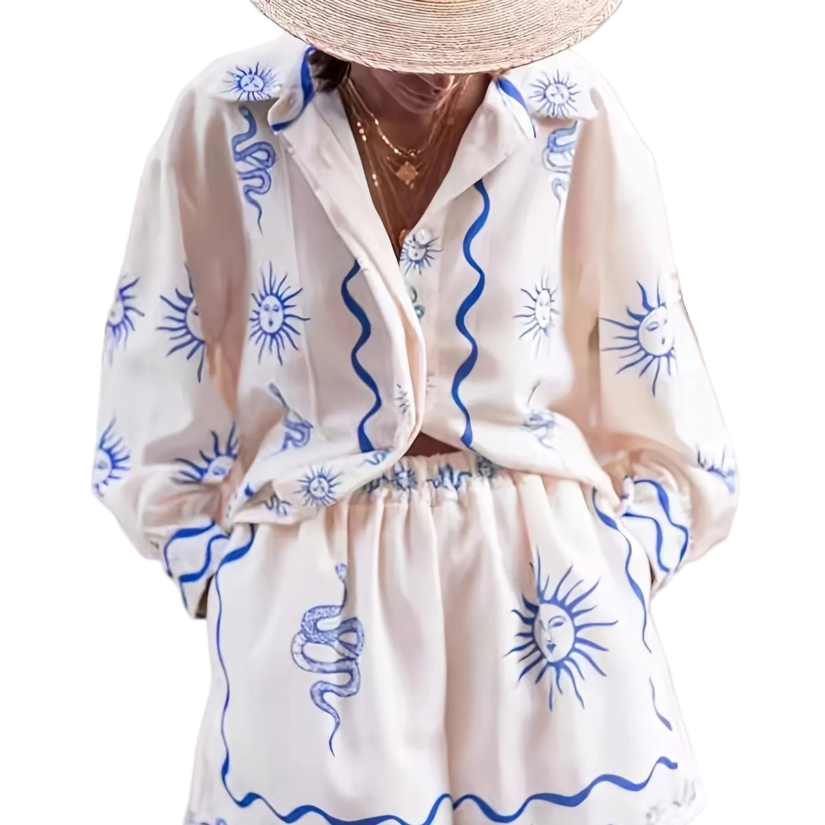 Ensemble Femme Chemise et Short Imprimé 0