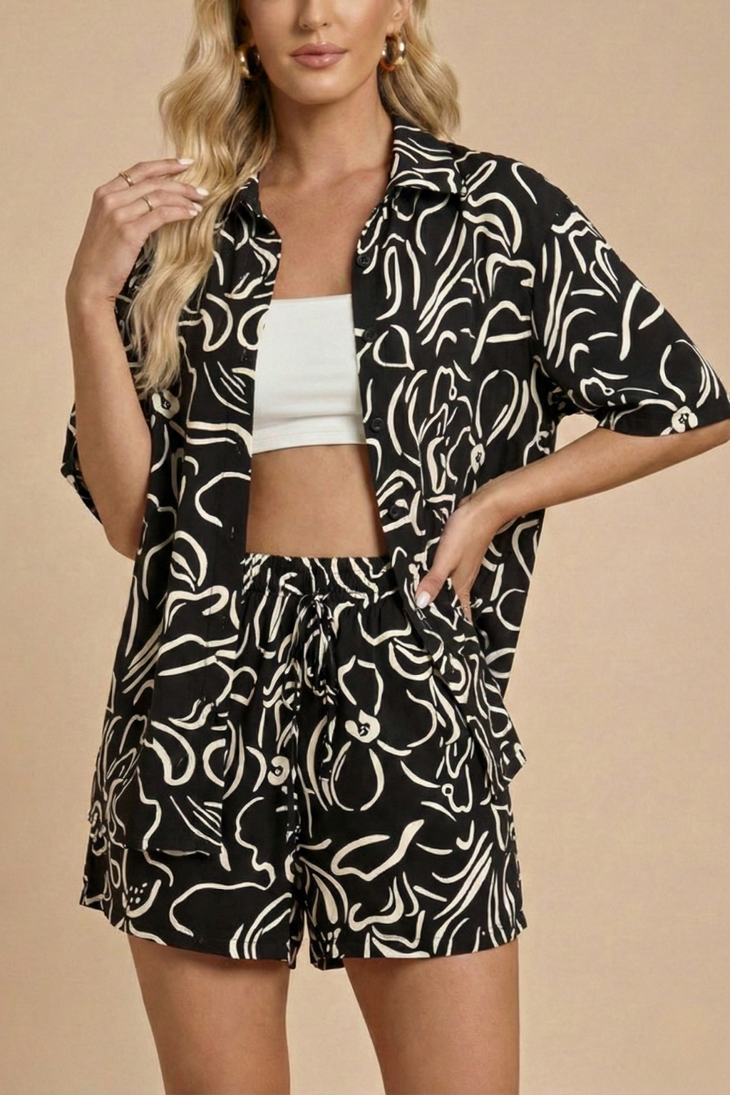 Ensemble Femme Chemise et Short Imprimé 6