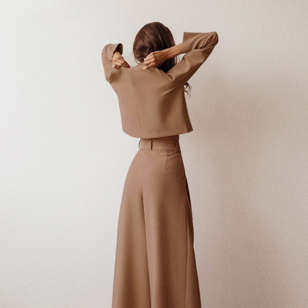 Ensemble Femme Chic avec Pantalon Large Moderne 3