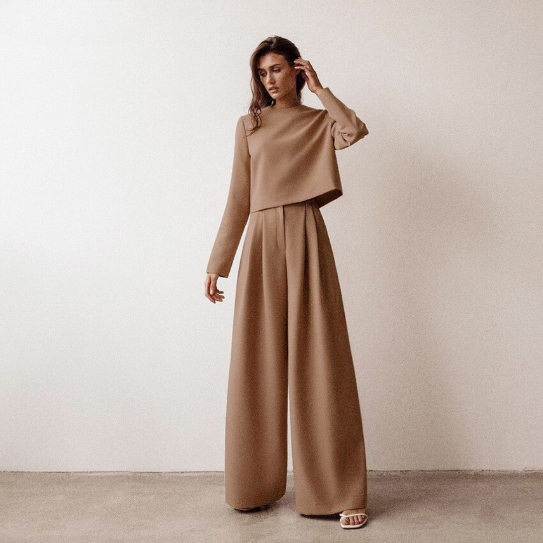 Ensemble Femme Chic avec Pantalon Large Moderne 6