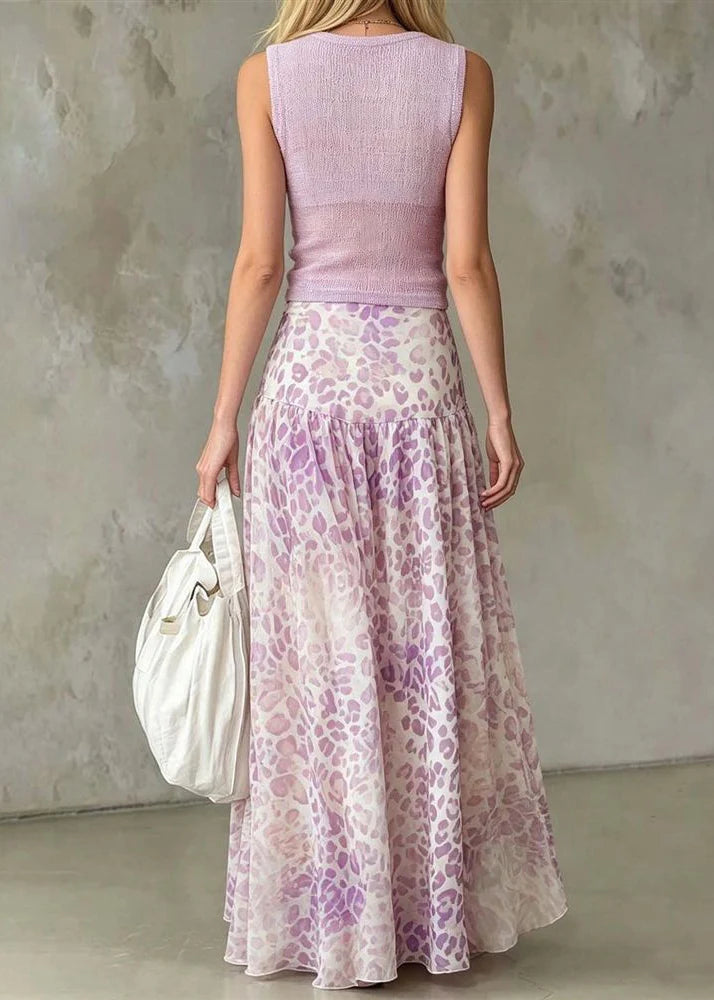 Ensemble Femme Débardeur Col V et Jupe Longue Maxi Estival 4