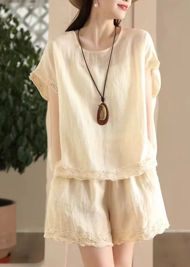 Ensemble Femme Décontracté Col Rond Patchwork 2 Pièces Été 2