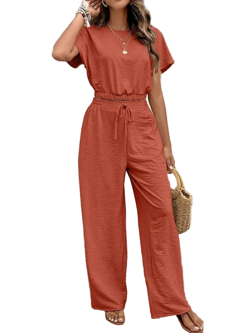 Ensemble Femme Haut Court et Pantalon Large 2
