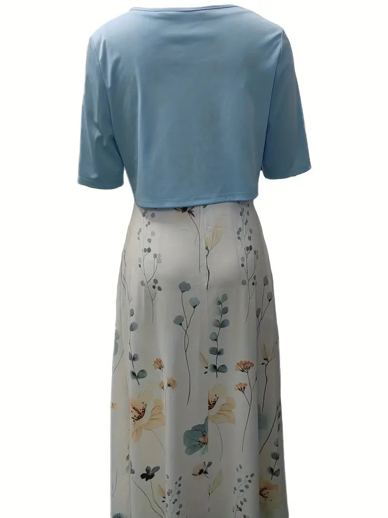 Ensemble Femme Robe Fleurie avec Haut Court 1