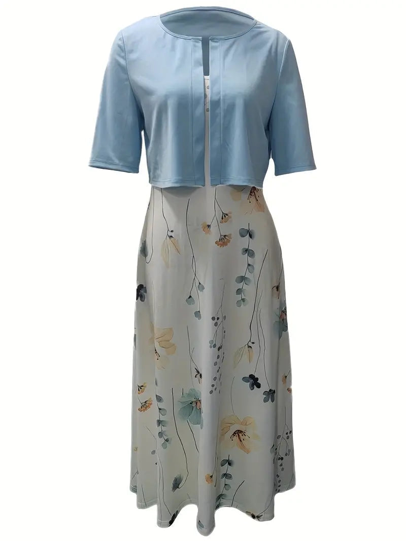 Ensemble Femme Robe Fleurie avec Haut Court 2