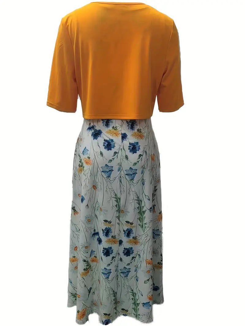 Ensemble Femme Robe Fleurie avec Haut Court 5