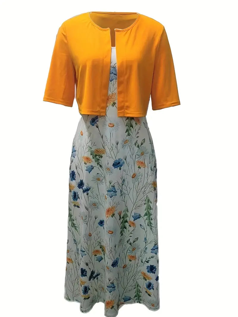Ensemble Femme Robe Fleurie avec Haut Court 6