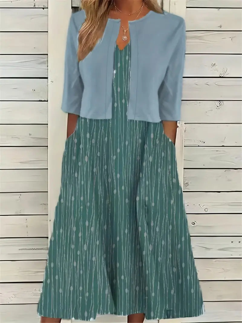 Ensemble Femme Robe Fleurie avec Haut Court 9