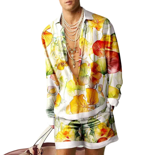 Ensemble Hawaïen pour Homme Style Décontracté 8