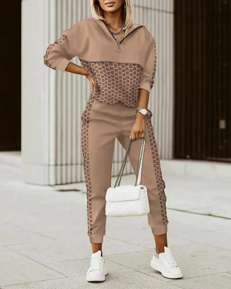 Ensemble Jogging Femme Monogram Coupe Moderne Tissu Mélangé 4