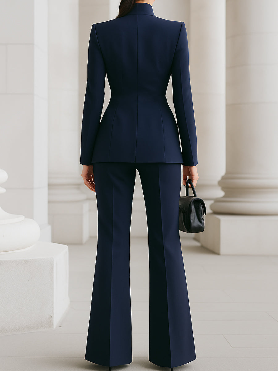 Ensemble Tailleur Femme Chic Blazer et Pantalon élégant 7