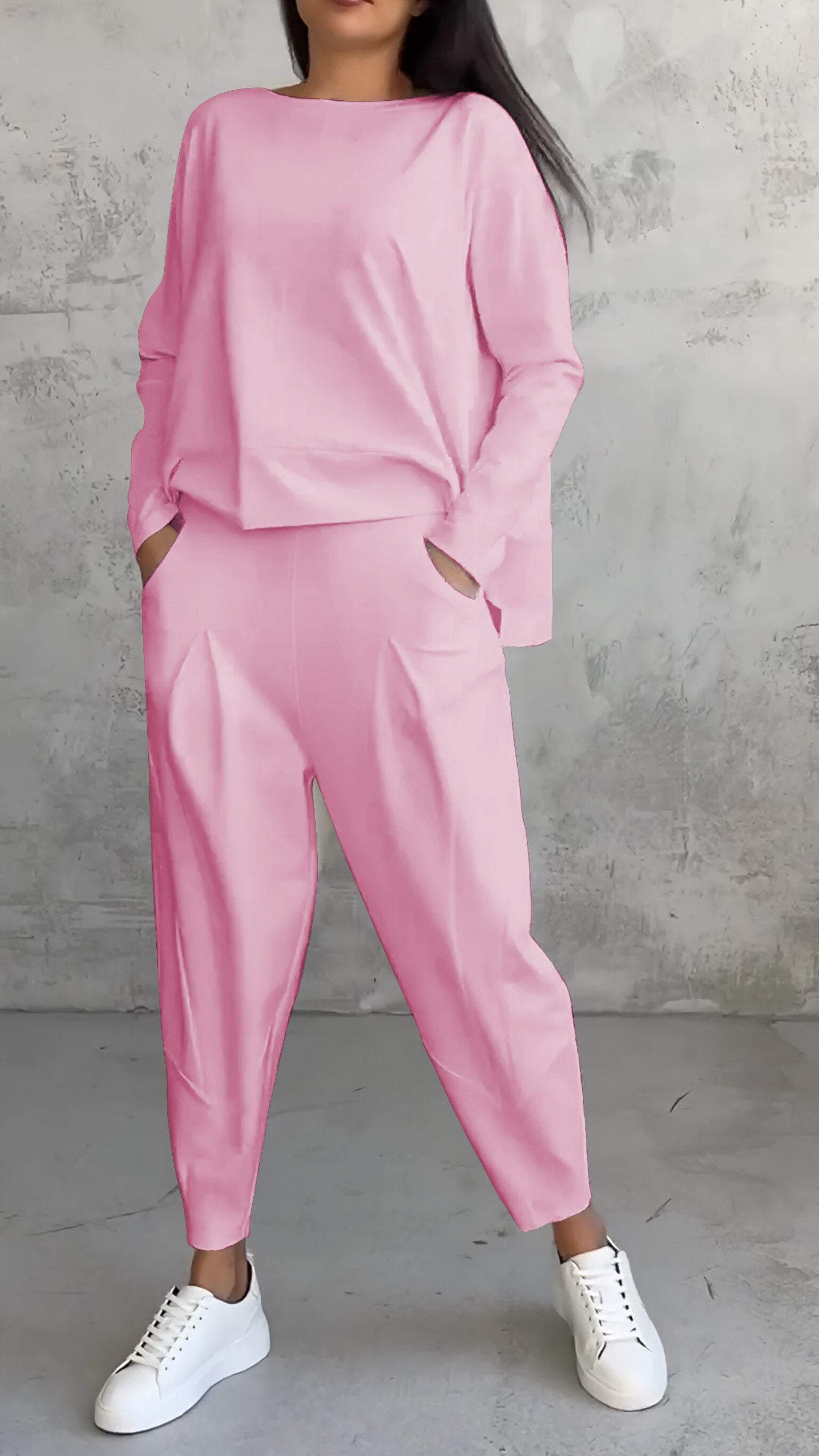 Ensemble d'Été Femmes Coton Décontracté Casual 5