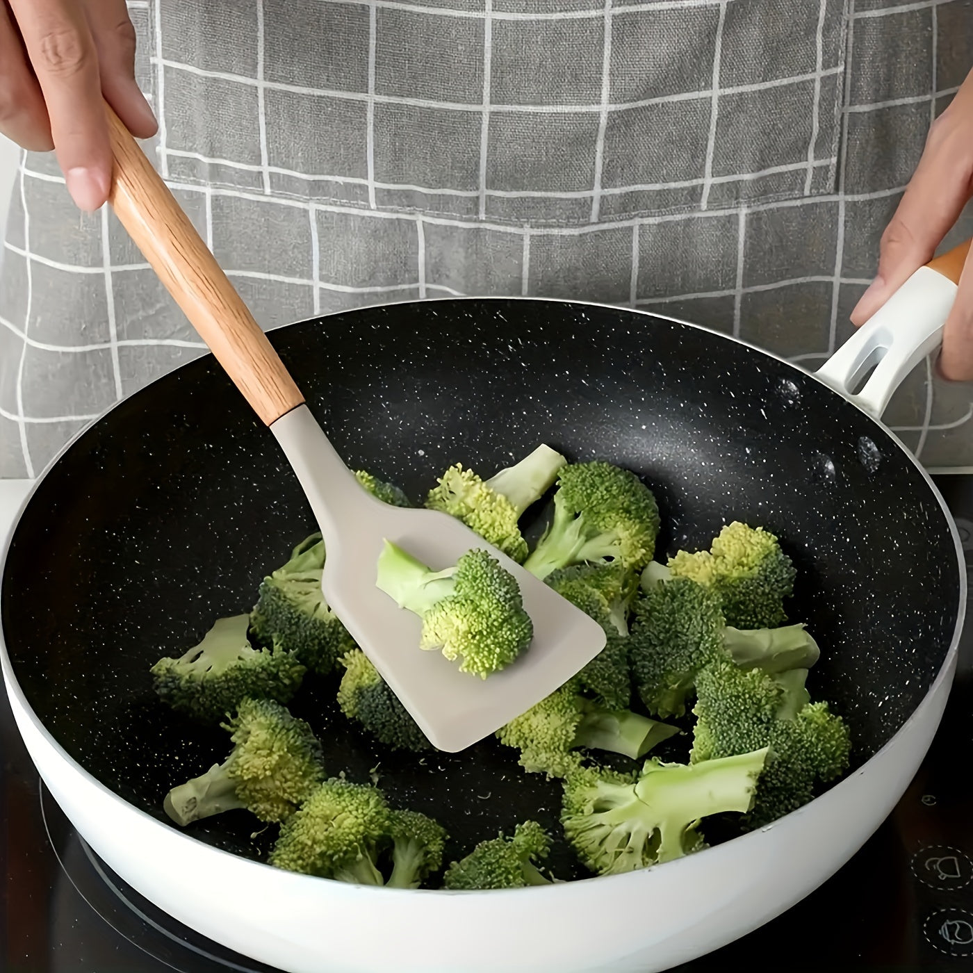 Ensemble d'Ustensiles de Cuisine en Silicone et Bois - 12 Pièces 7