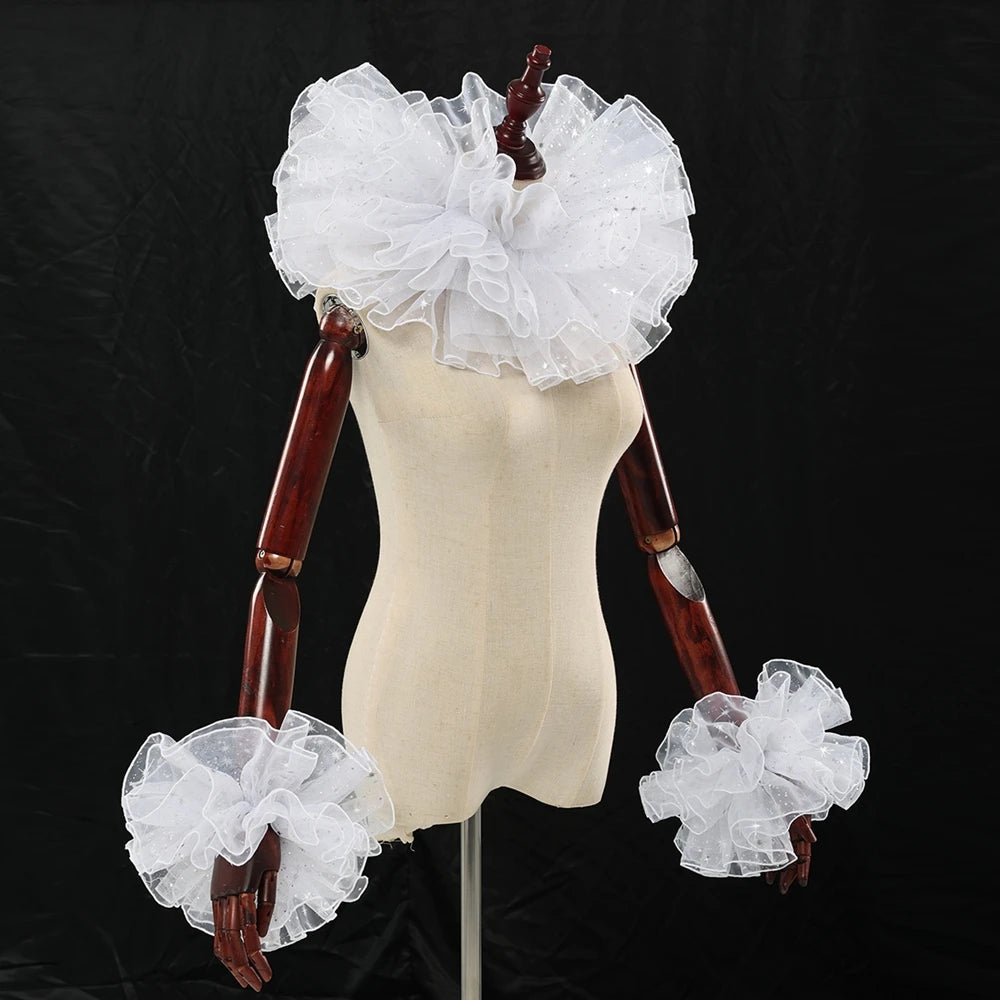 Ensemble de Cosplay Clown avec Col et Volants Blancs 0