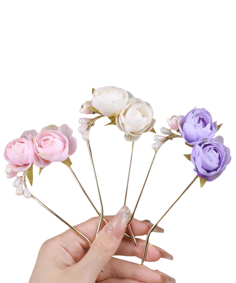 Ensemble de trois épingles à cheveux en forme de U pour femme 4