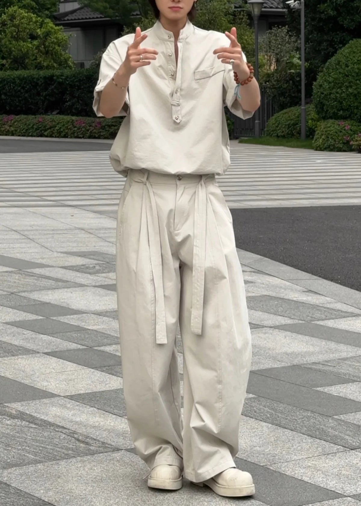 Ensemble deux pièces homme oversize kaki automnal 0