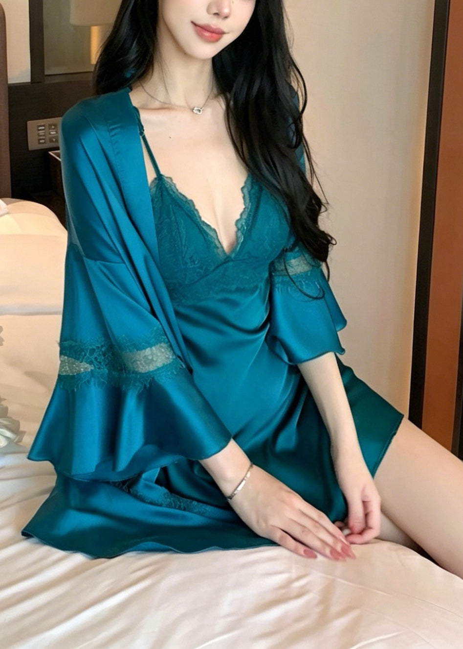 Ensemble pyjama femme dos nu style patchwork 4