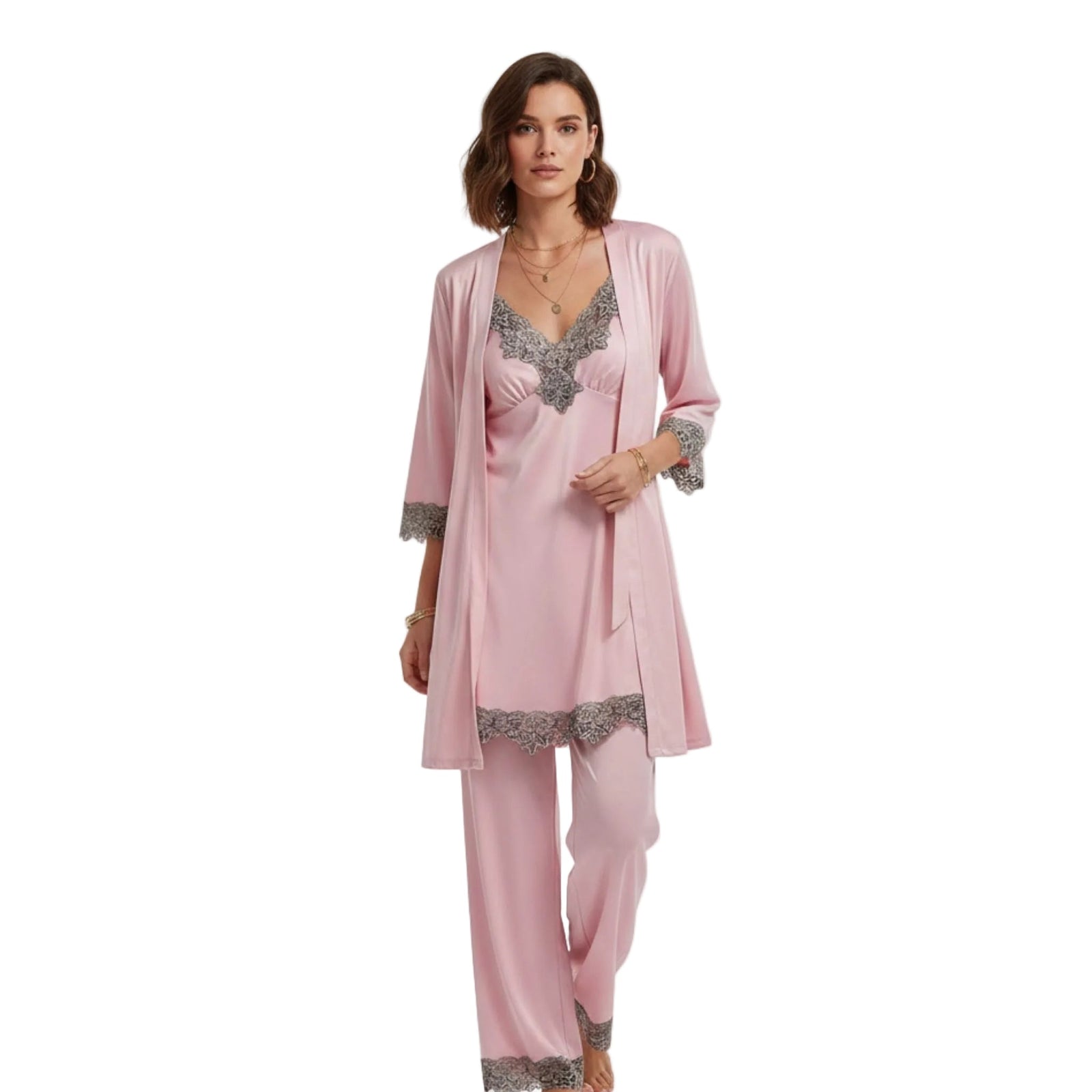 Ensemble pyjama style soie douce 1